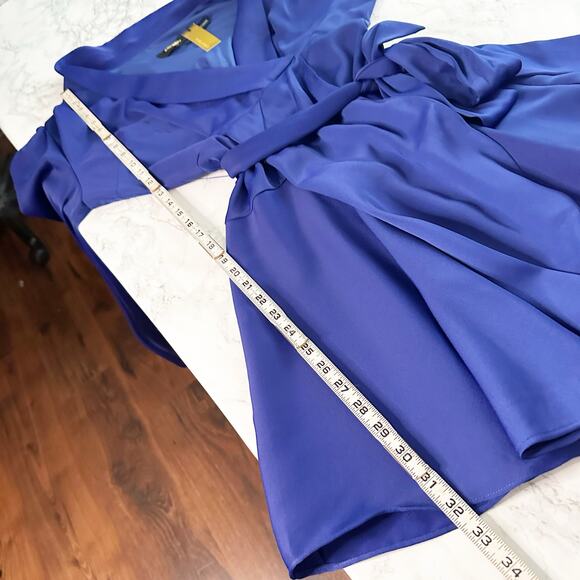 Alexia Admor Phoebe Wrap Dress Lapis Blue Tie Belt women’s size 12 NEW with tag - Picture 13 of 15